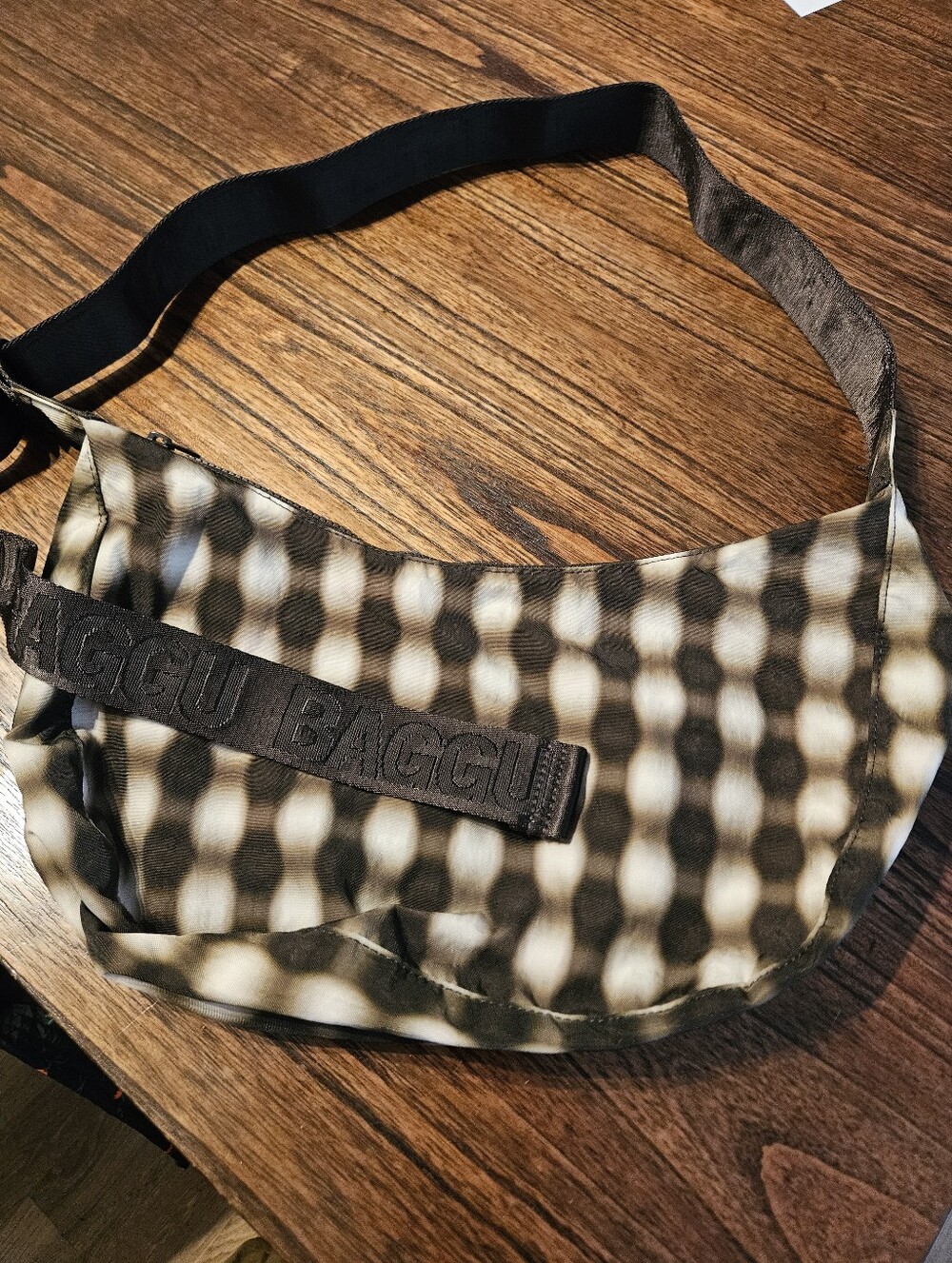 Baggu Blurred Gingham Medium Crescent